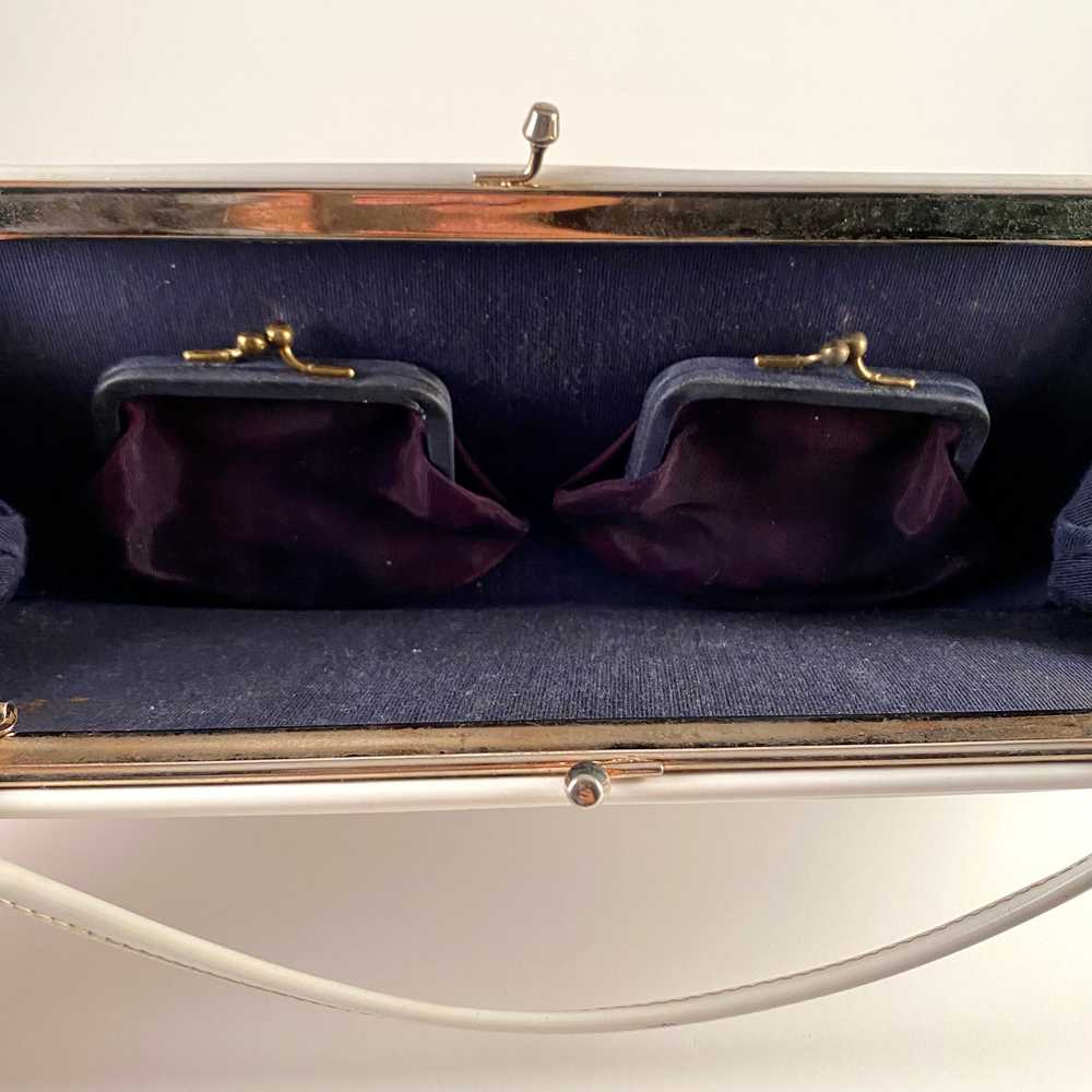 1960s HL White Patent Leather Clutch With Optiona… - image 4