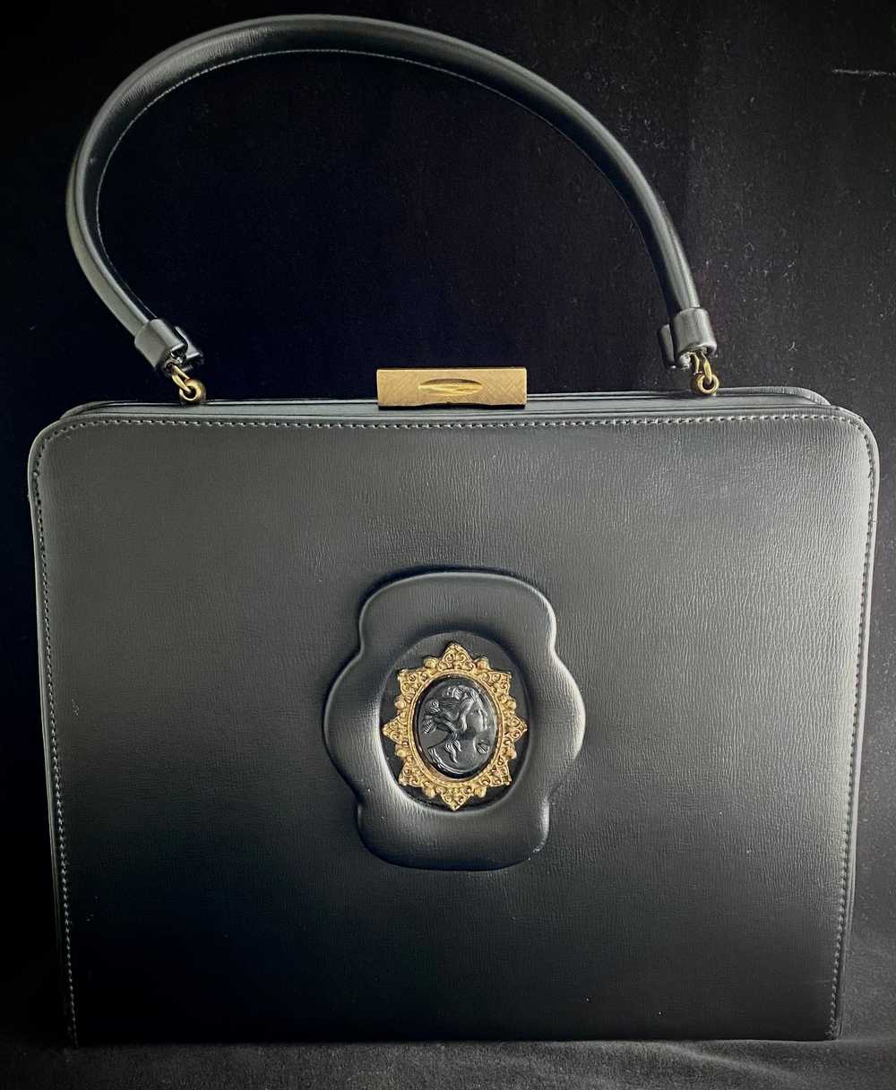 Late 50s/ Early 60s Black Cameo Handbag - image 1