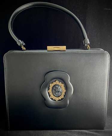 Late 50s/ Early 60s Black Cameo Handbag - image 1