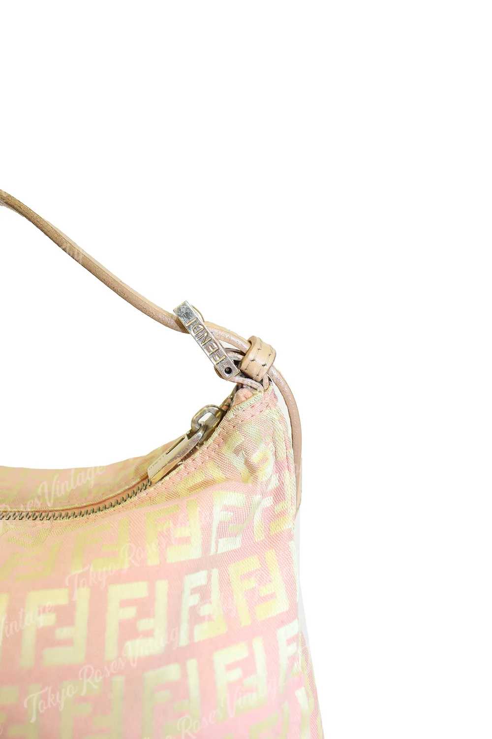 Pink Fendi FF Logo Monogram Zucca Print Mini Bag … - image 3