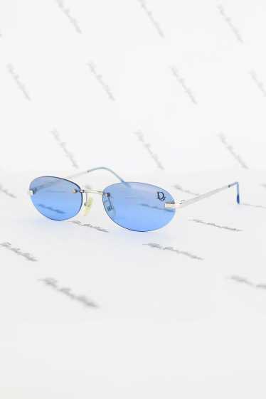 Blue Christian Dior Logo Lens Sunglasses