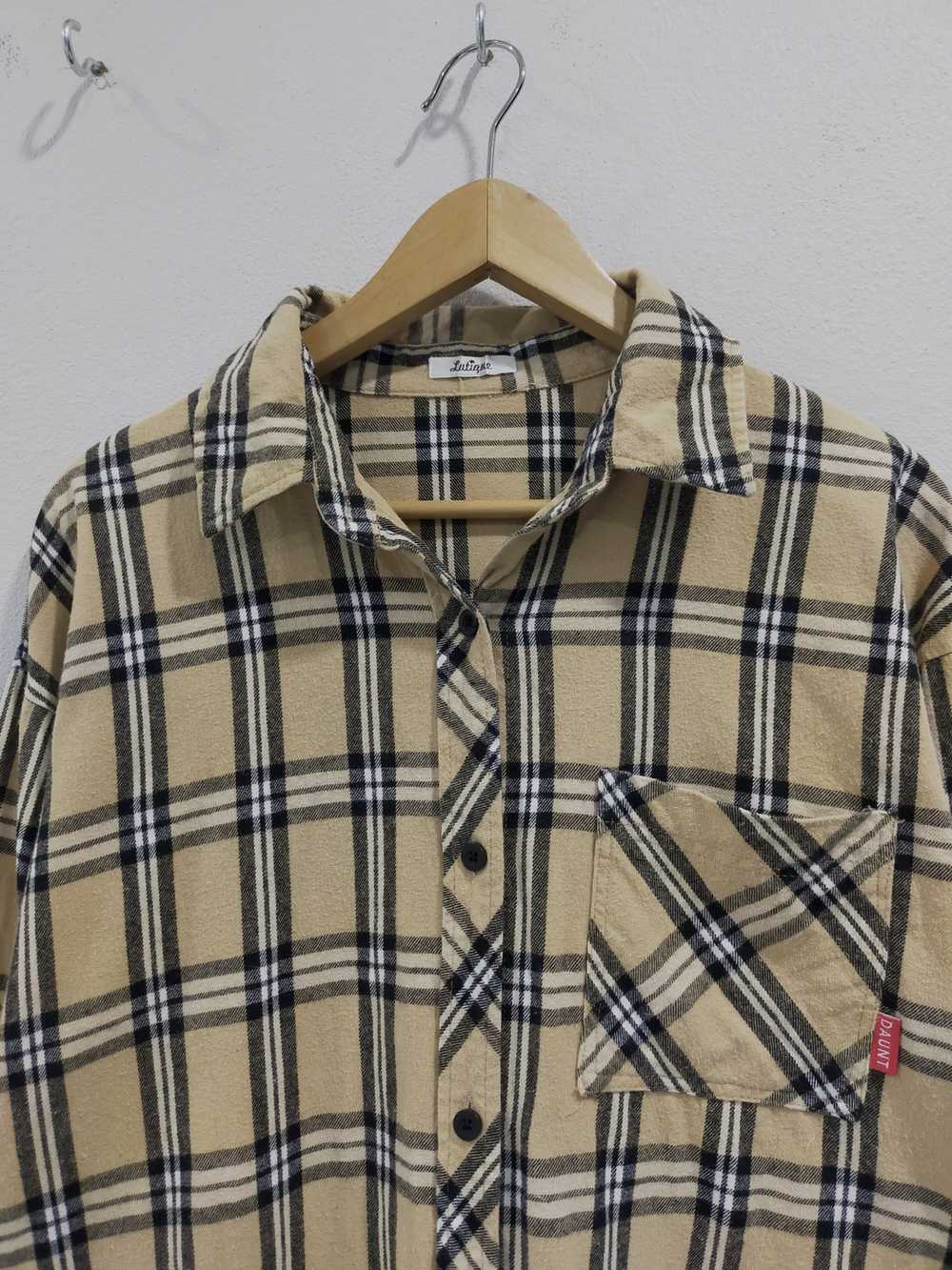 Flannel × Japanese Brand LUTIQUE CHECKERED PLAID … - image 5