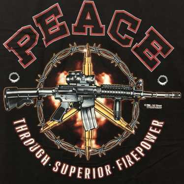 Streetwear × Vintage vintage 7.62 “PEACE THROUGH … - image 1