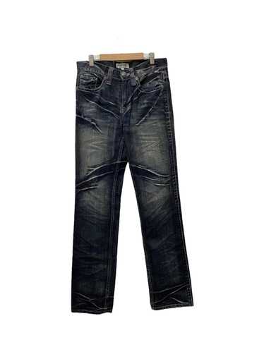 【LOWBOX】 Damage Design Denim Wadded Stack Jeans (MP085D-BDD-OUTCAST-GREY)