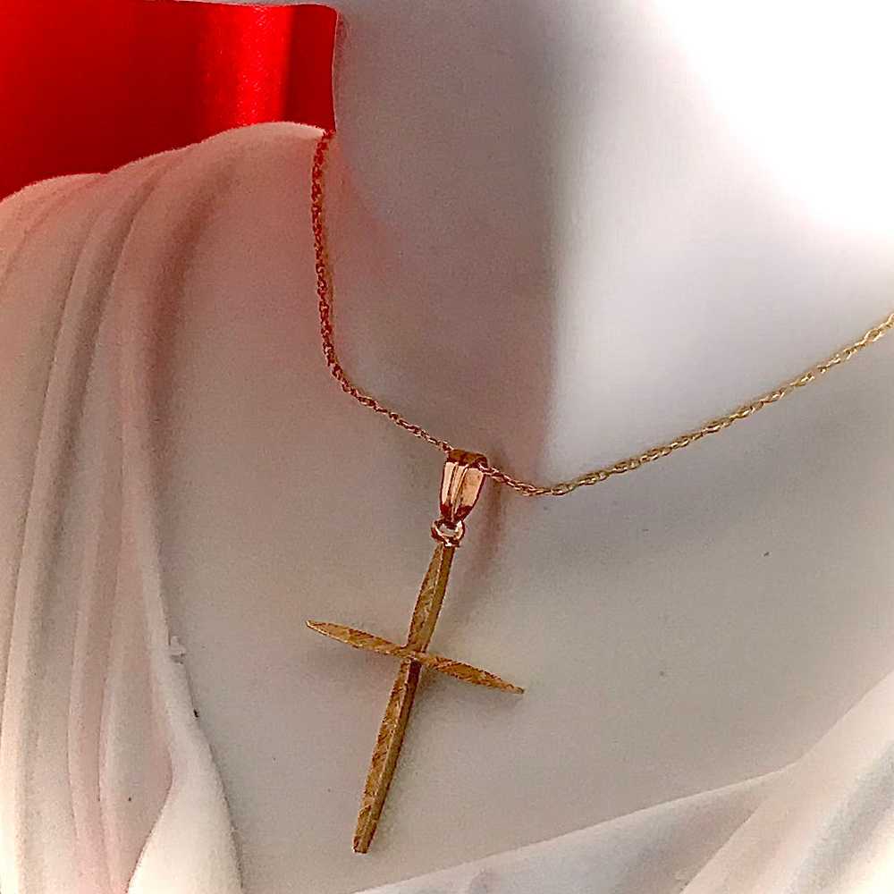 Amanda - 14 Kt Gold Cross Necklace - image 1