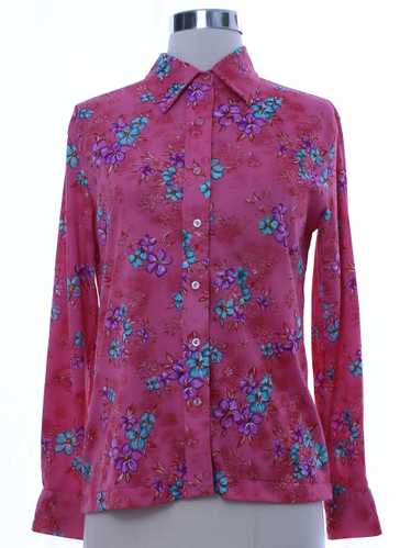 1970's Womens Print Disco Shirt