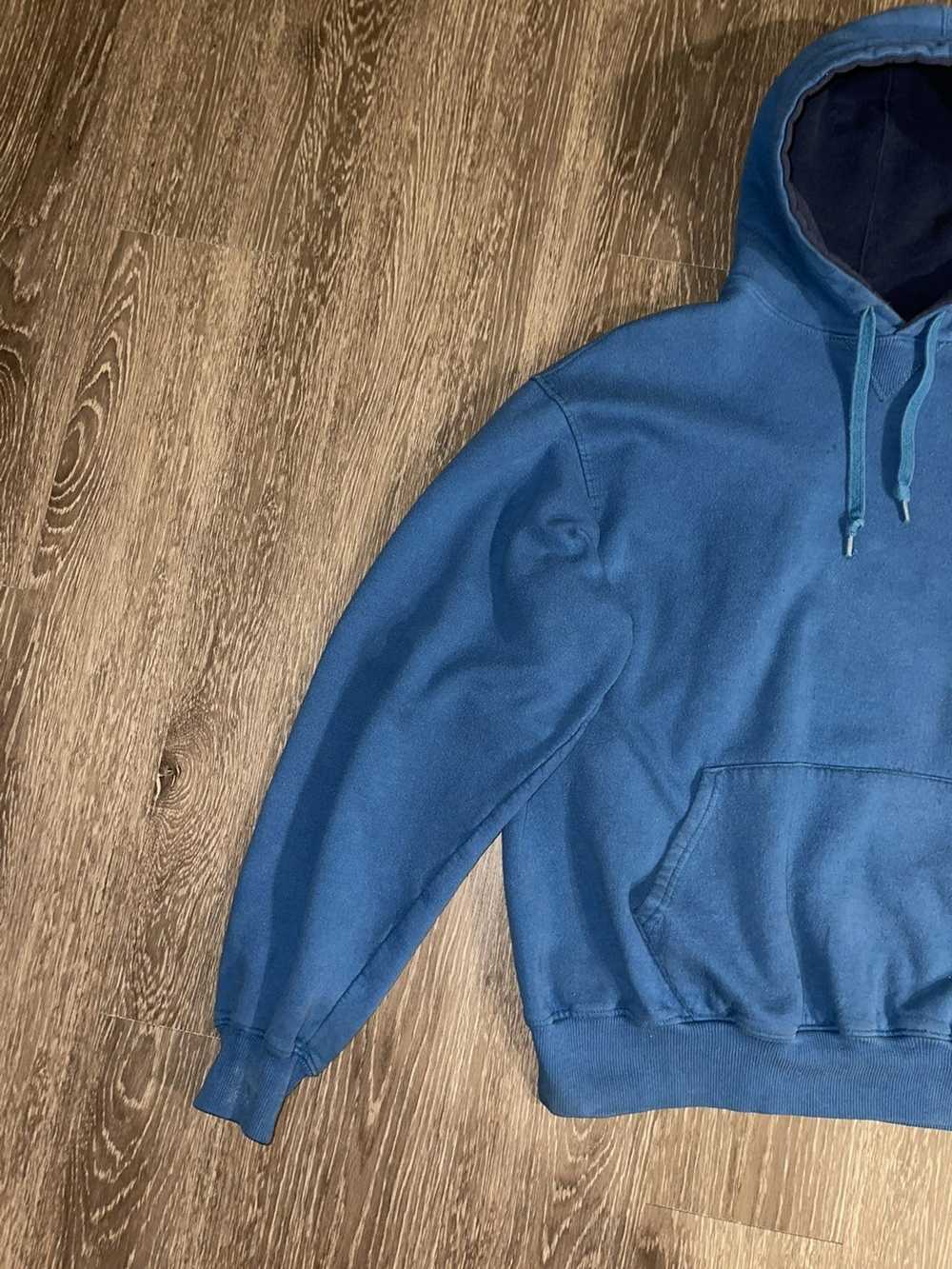 Champion Champion faded hoodie teal distressed 19… - image 1