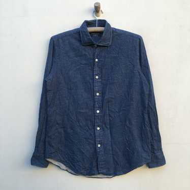 TOMORROWLAND × PILGRIM / half shirts Tomorrowland Pilgrim Men's Shirt, Sz 15/38, Blue/White
