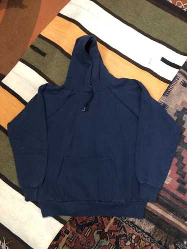 Vintage LATE 80's-90's BLANK NAVY HOODIE