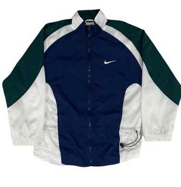 Nike VINTAGE GREEN BLUE AND WHITE NIKE WINDBREAKER