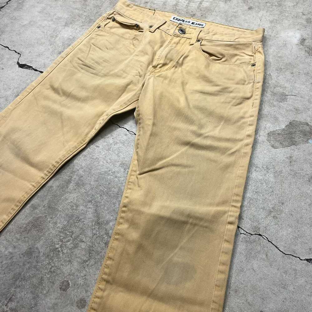 Express Express Faded Yellow Denim Pants Size 30x… - image 2