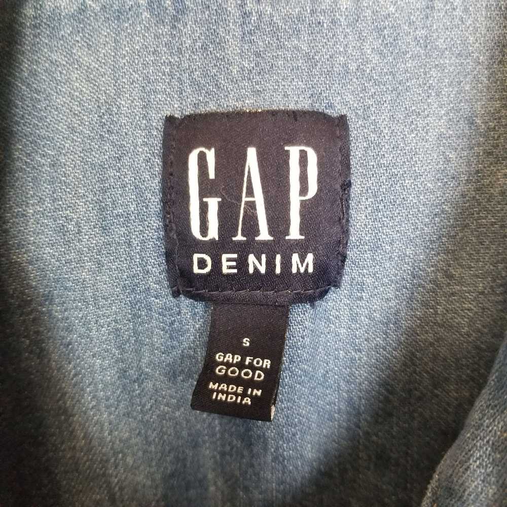 Gap Gap Denim Mens S Blue Denim Pearl Snap Front … - image 7