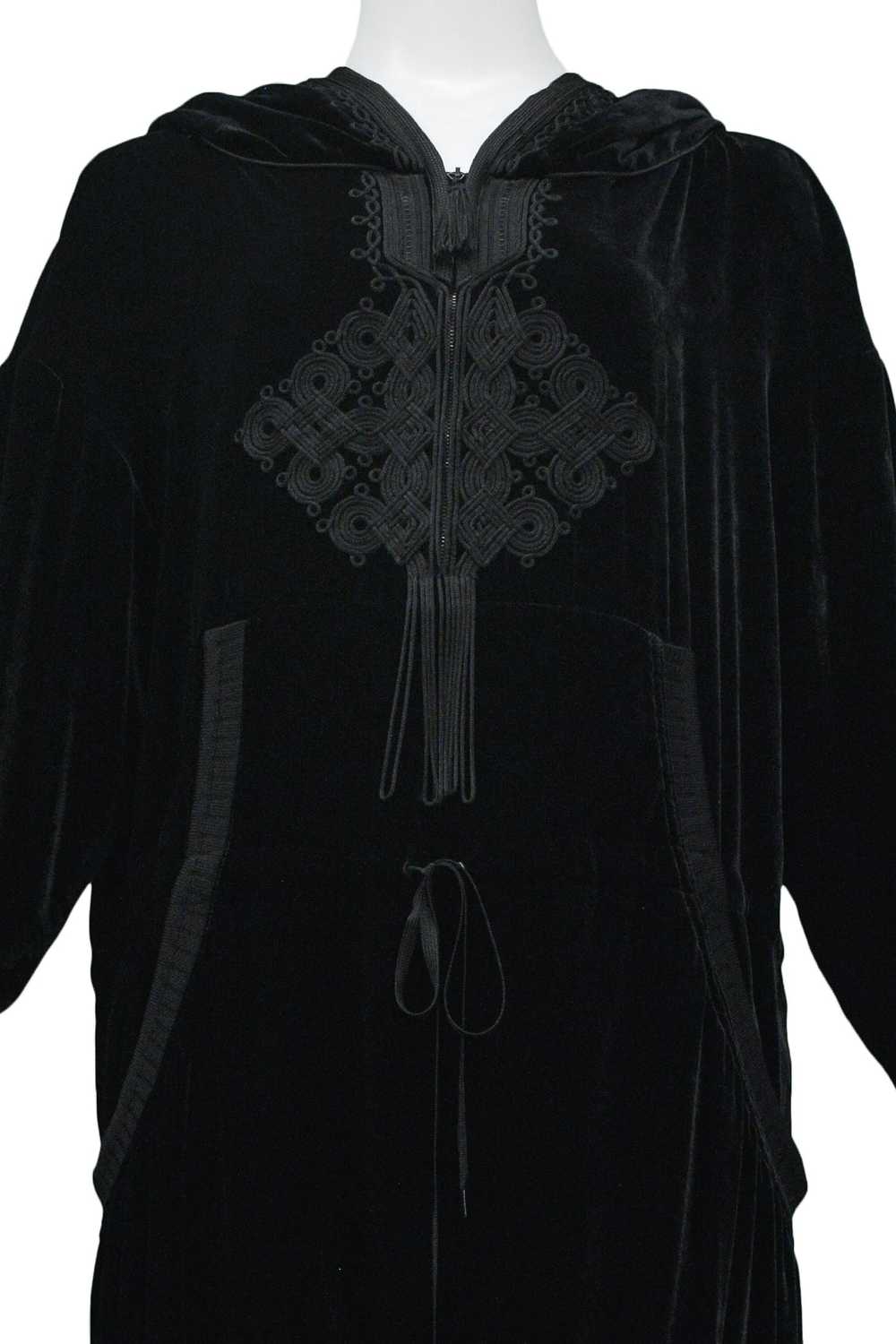 GAULTIER BLACK VELVET HOODIE TUNIC DRESS 2010 - image 4
