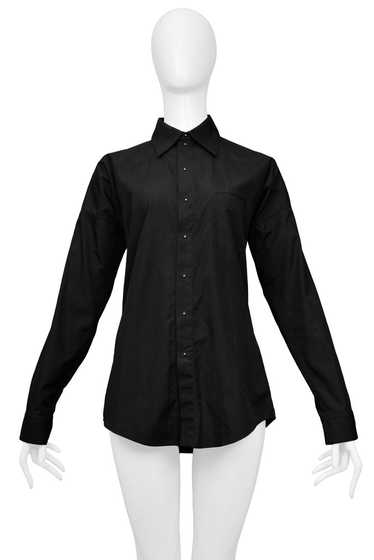 GAULTIER BLACK SHIRT WITH SILVER BALLS