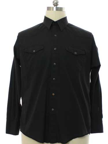 1990's Wrangler Mens Black Western Shirt