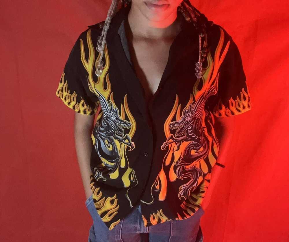 Streetwear Authentic shaojin flame button up - image 2