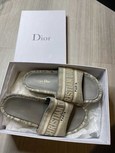 Dior Dior Oblique Embroidered Dway Slide Sandals