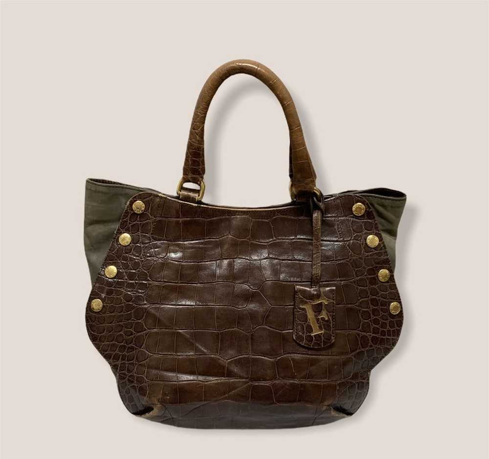 Furla × Genuine Leather Designer Furla Croc Leath… - image 2