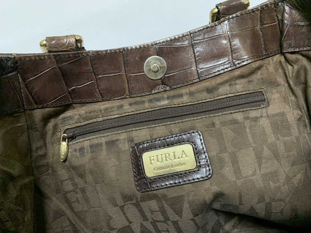 Furla × Genuine Leather Designer Furla Croc Leath… - image 8