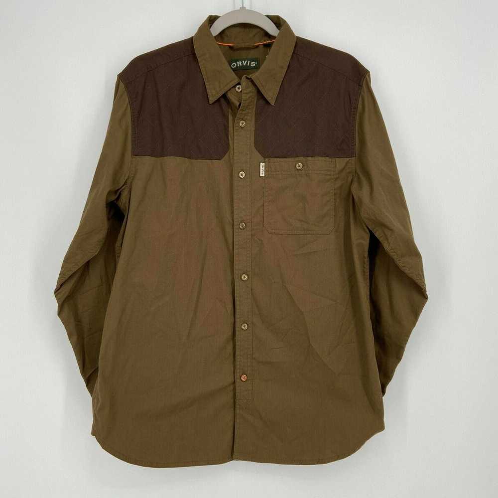 Orvis Orvis Mens M Shirt Green Quilted Shoulder B… - image 1