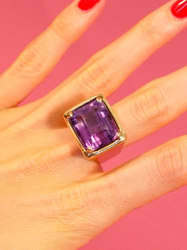 14K Gold and Amethyst Cocktail Ring