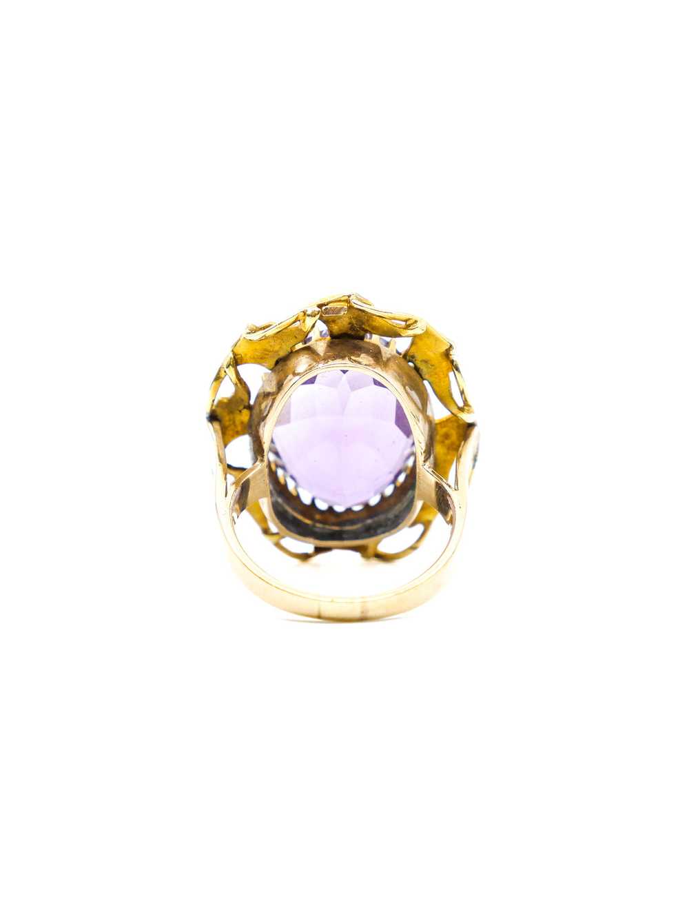 14K Vintage Amethyst and Pearl Accented Cocktail … - image 4