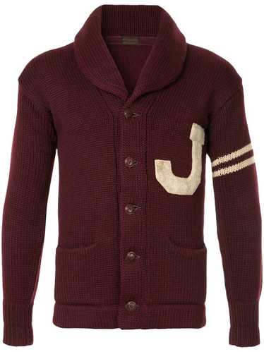 Fake Alpha Vintage 1930s J knitted shawl cardigan… - image 1