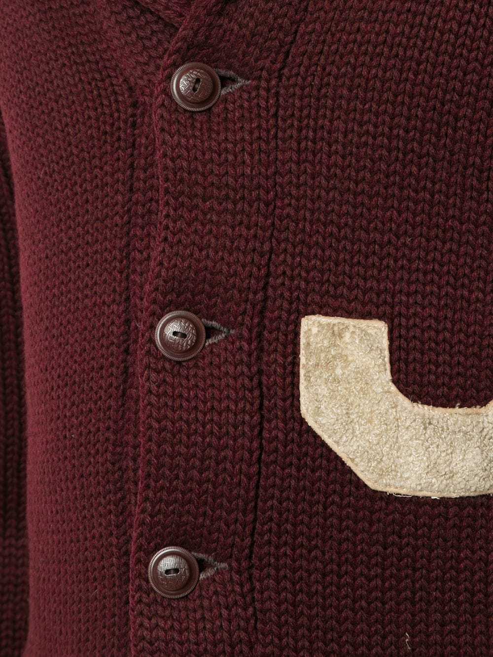 Fake Alpha Vintage 1930s J knitted shawl cardigan… - image 5