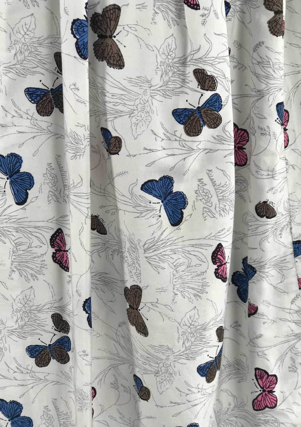 Lovely 1950s Novelty Butterfly Print Cotton Dress… - image 5