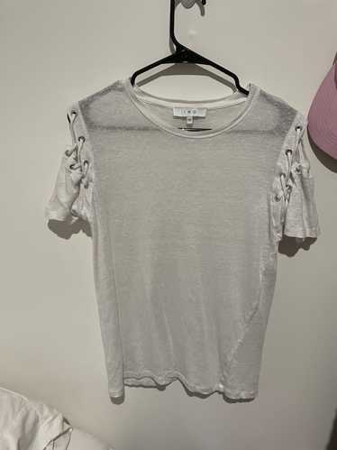 Iro Punk Sheer Lace-up White Tshirt
