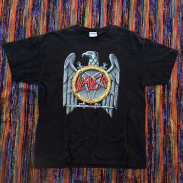 Vintage Slayer Slatanic Wehrmacht Bootleg Concert T Shirt 80s