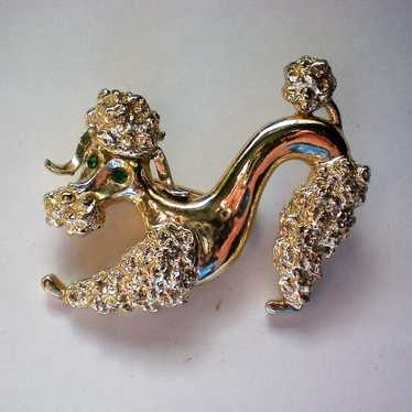 Vintage　1950s'　poodle l brooch VINTAGE DIAMOND GOLD POODLE DOG BROOCH 14CT GOLD CIRCA 1950