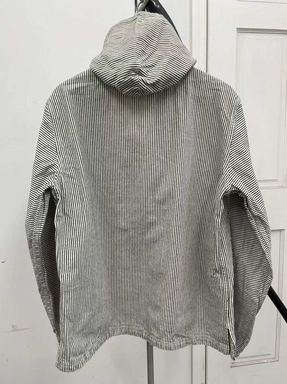 Supreme SUPREM Striped Denim Hooded Pullover Shirt - image 3