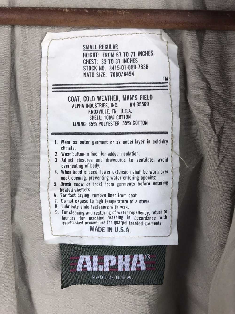 Alpha × Alpha Industries × Vintage ALPHA M-65 Nat… - image 6