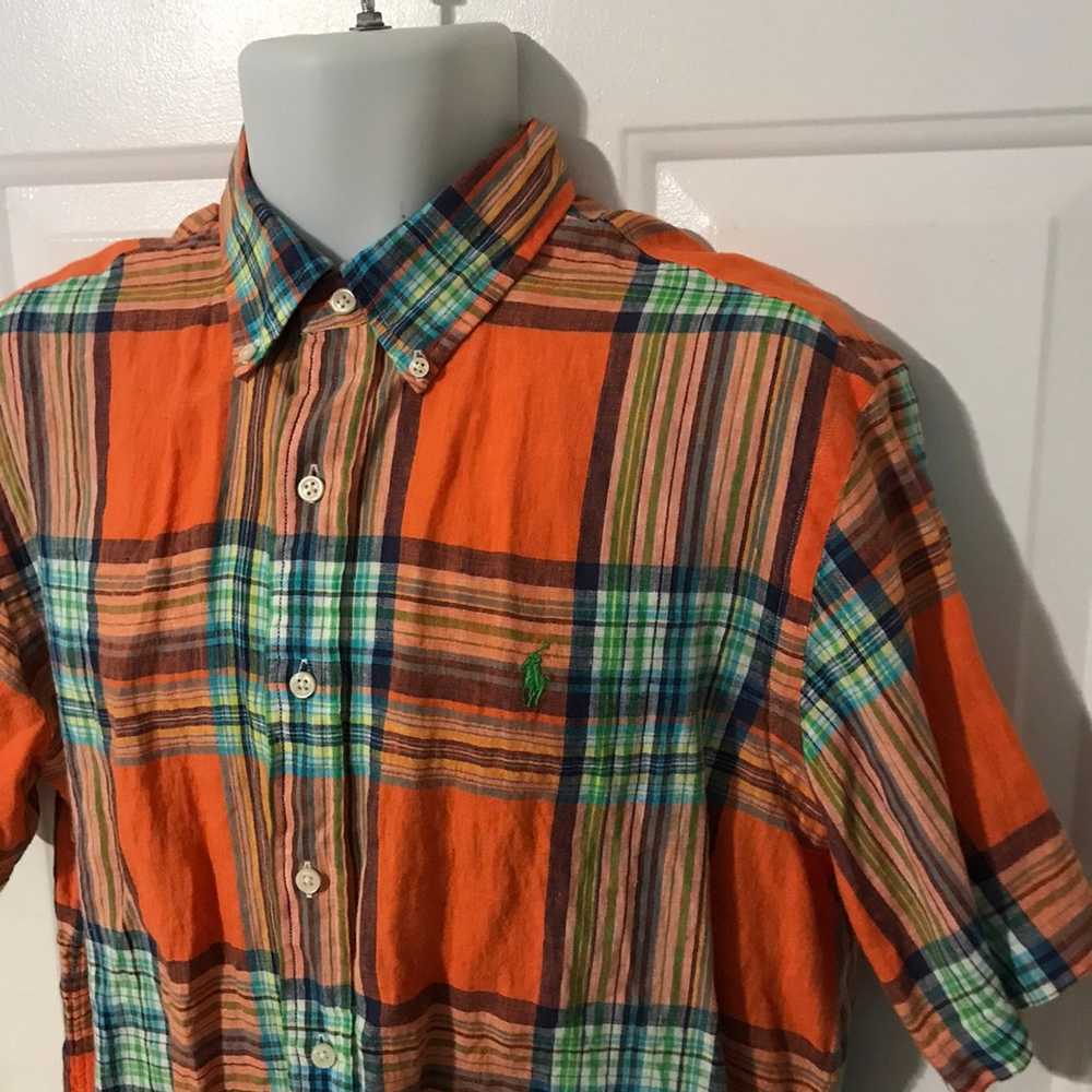 Ralph Lauren Plaid linen SS shirt 100% linen - Gem