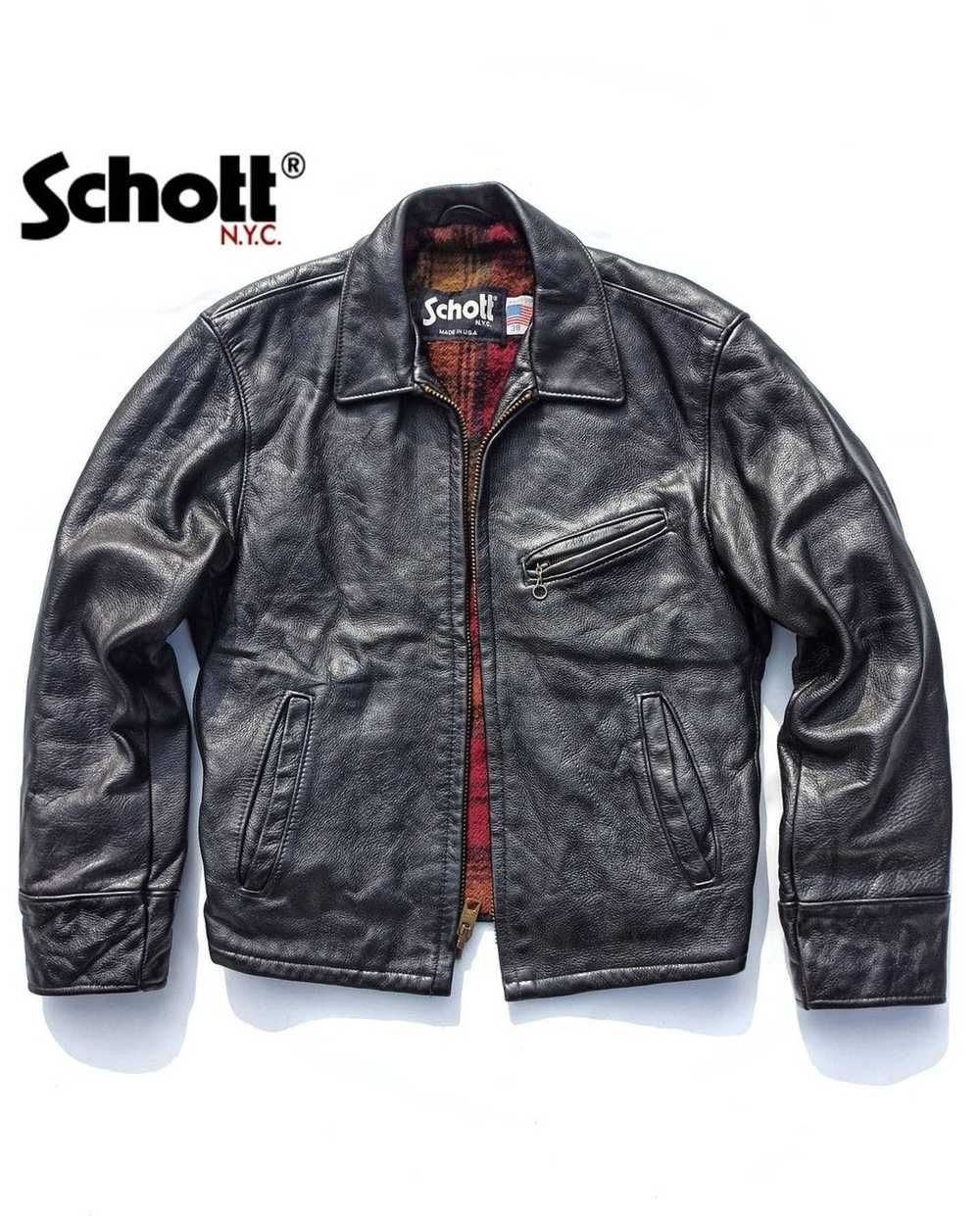 Leather Jacket × Schott × Vintage Vintage 80s SCH… - image 1
