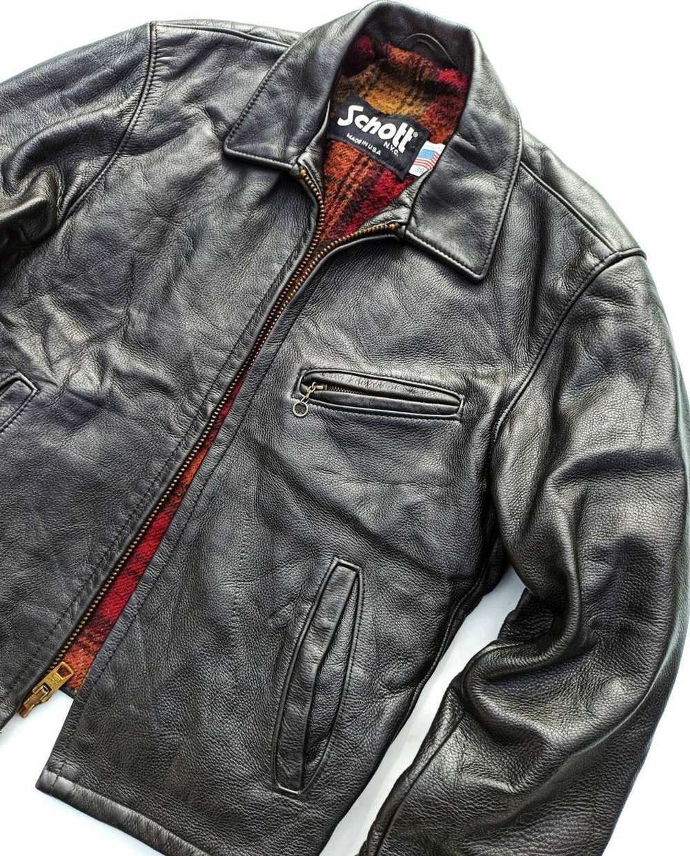 Leather Jacket × Schott × Vintage Vintage 80s SCH… - image 3