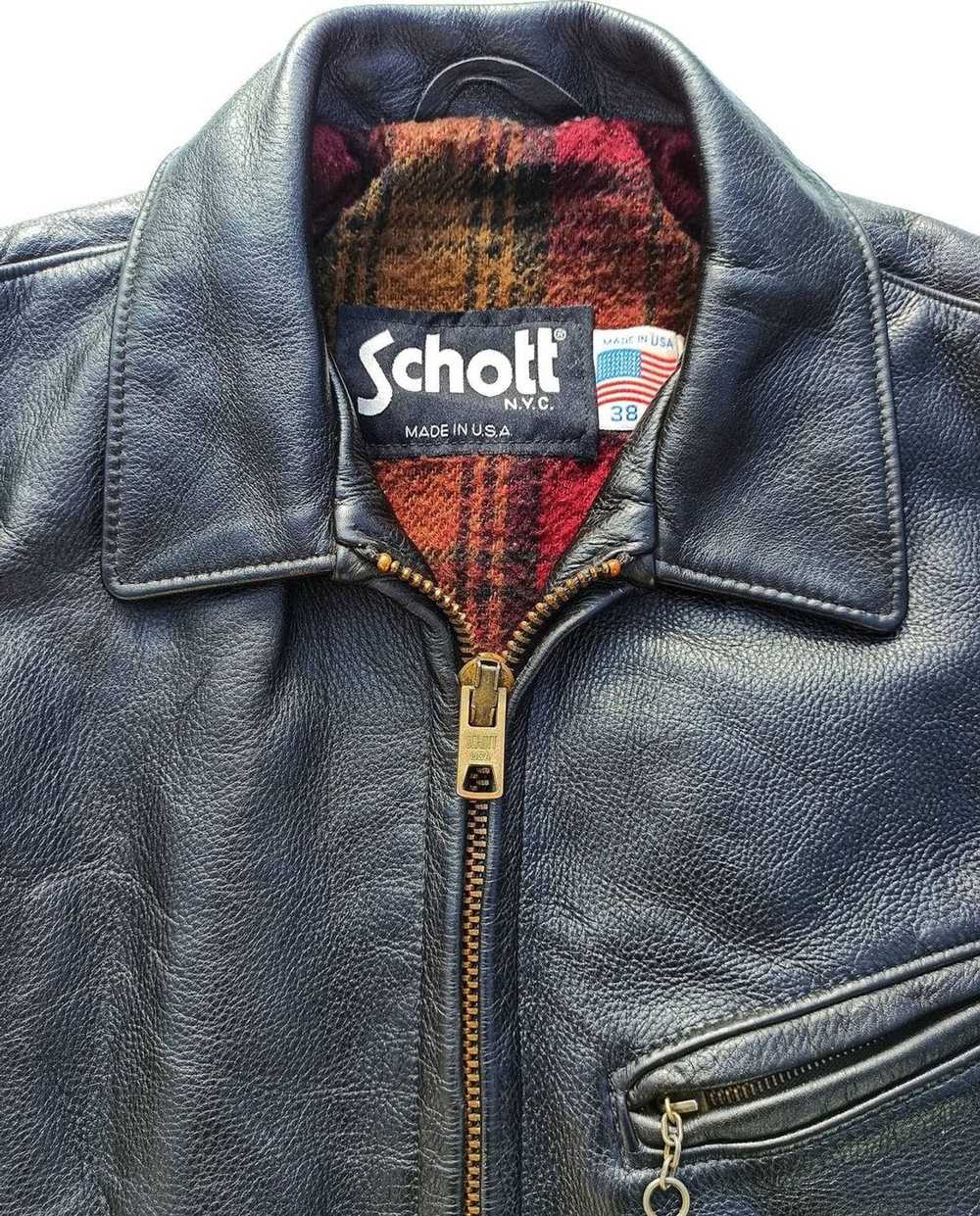Leather Jacket × Schott × Vintage Vintage 80s SCH… - image 4