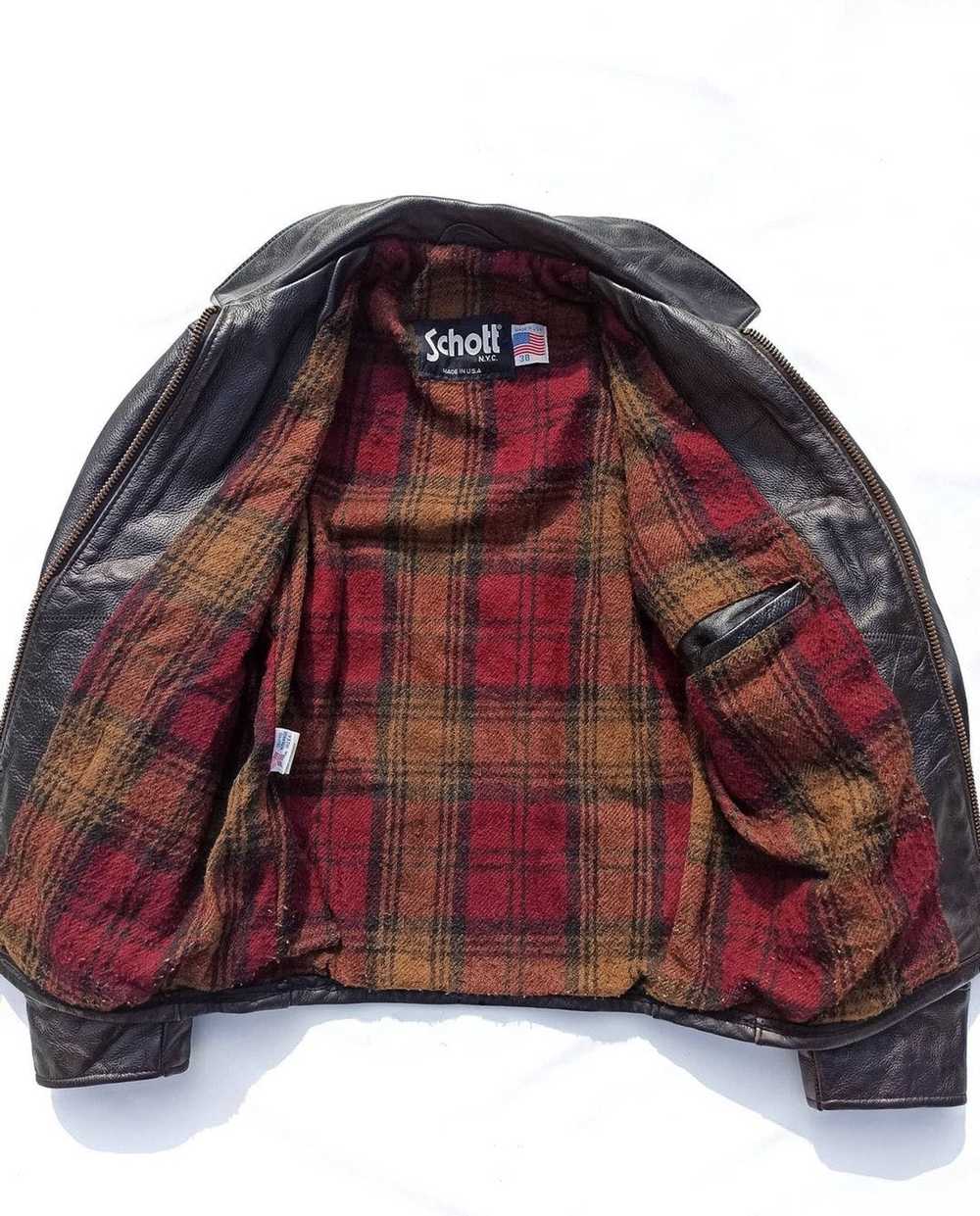 Leather Jacket × Schott × Vintage Vintage 80s SCH… - image 6