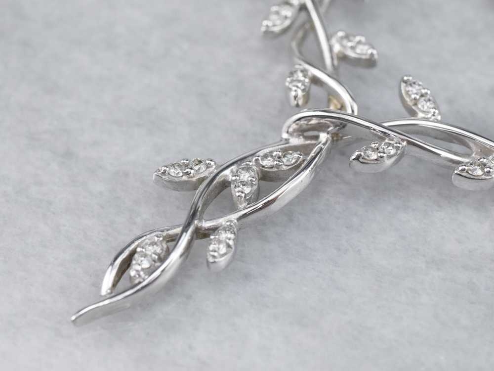 White Gold Botanical Diamond Necklace - image 2