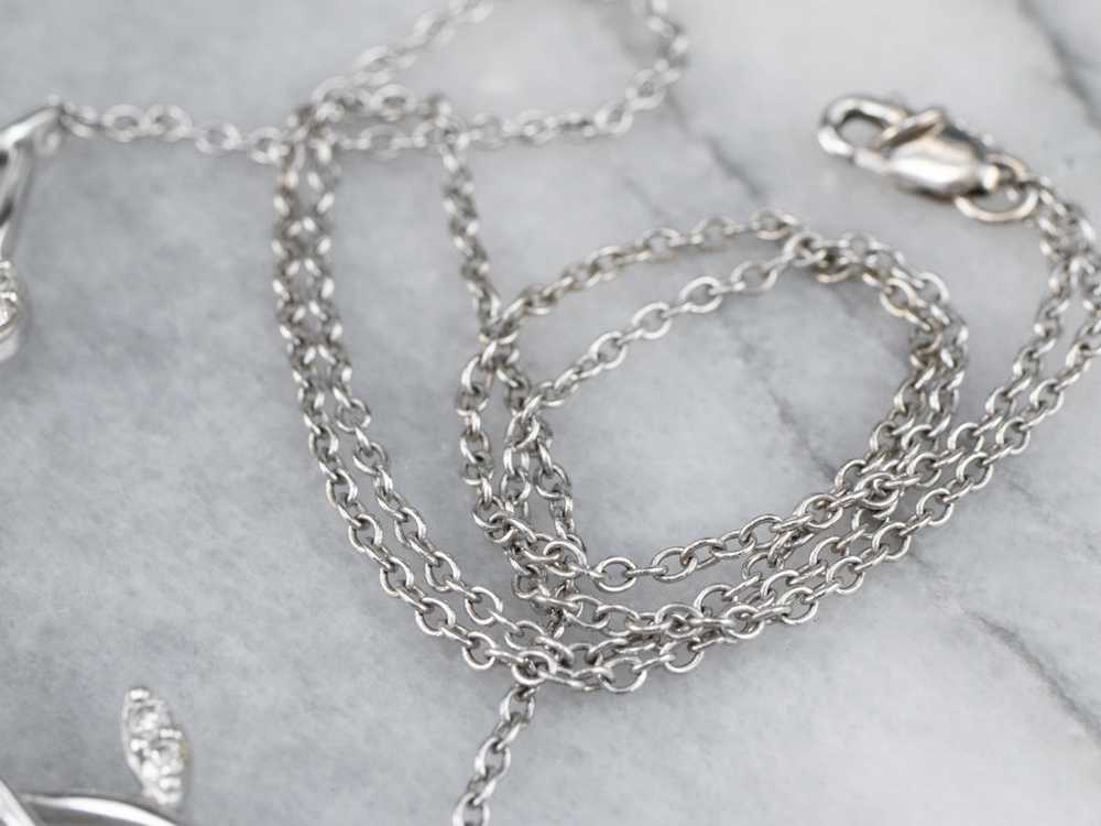 White Gold Botanical Diamond Necklace - image 6