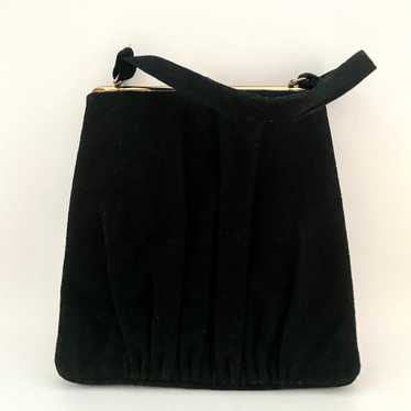 Late 40s/ Early 50s Black Fabric Handbag - image 1