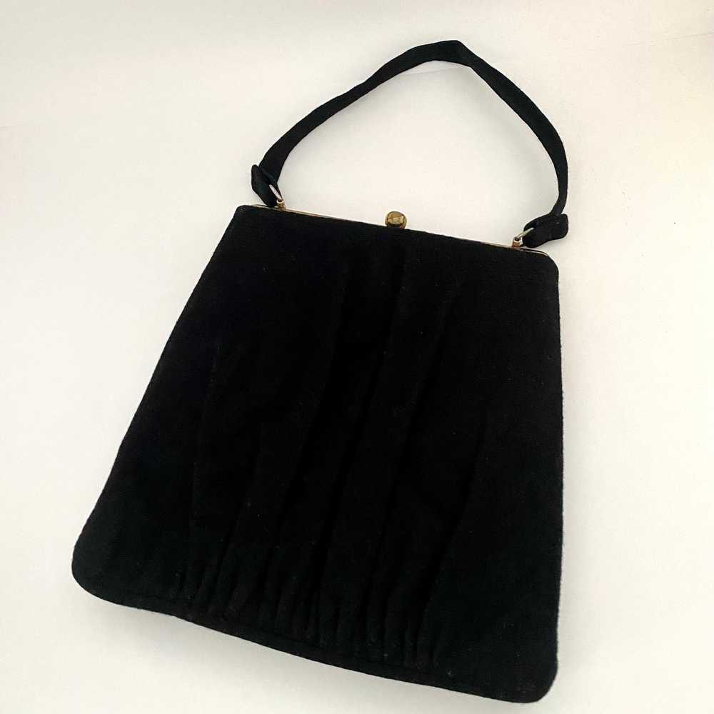 Late 40s/ Early 50s Black Fabric Handbag - image 2