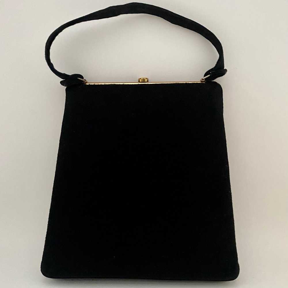 Late 40s/ Early 50s Black Fabric Handbag - image 4