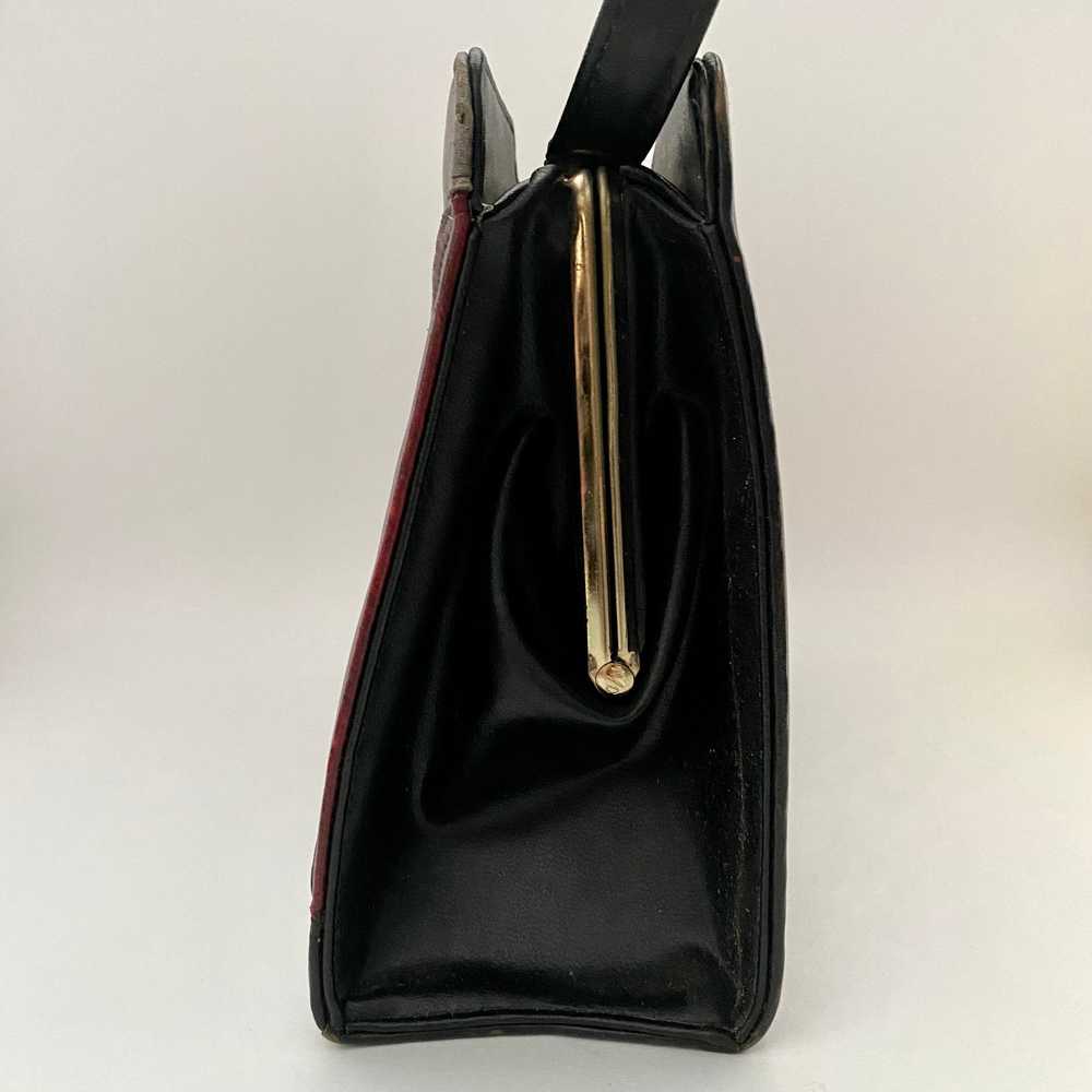 1960s Faux Leather Patchwork Handbag - image 3