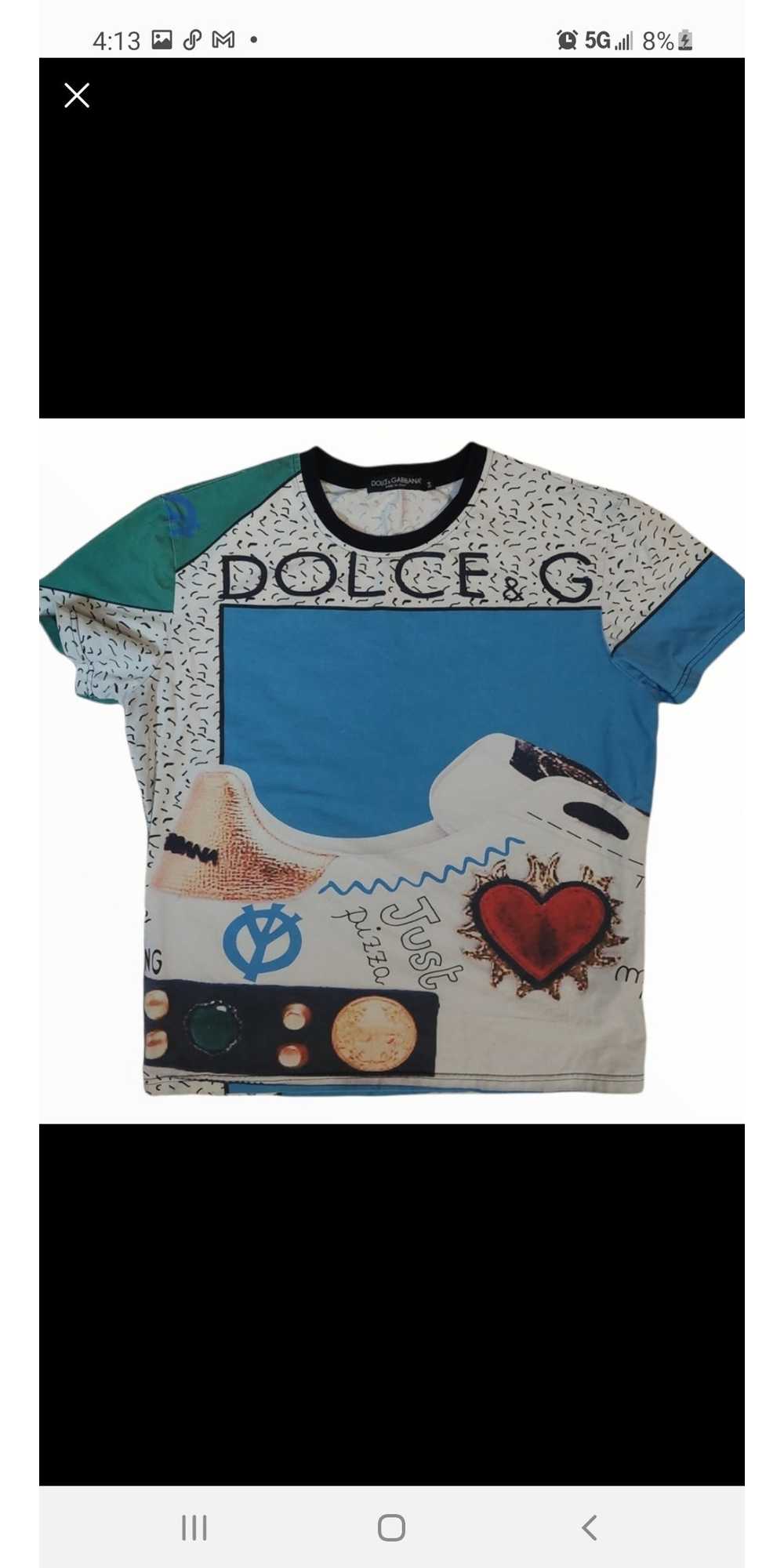 Dolce & Gabbana Just Pizza Tee Shirt in Light Blue - image 8