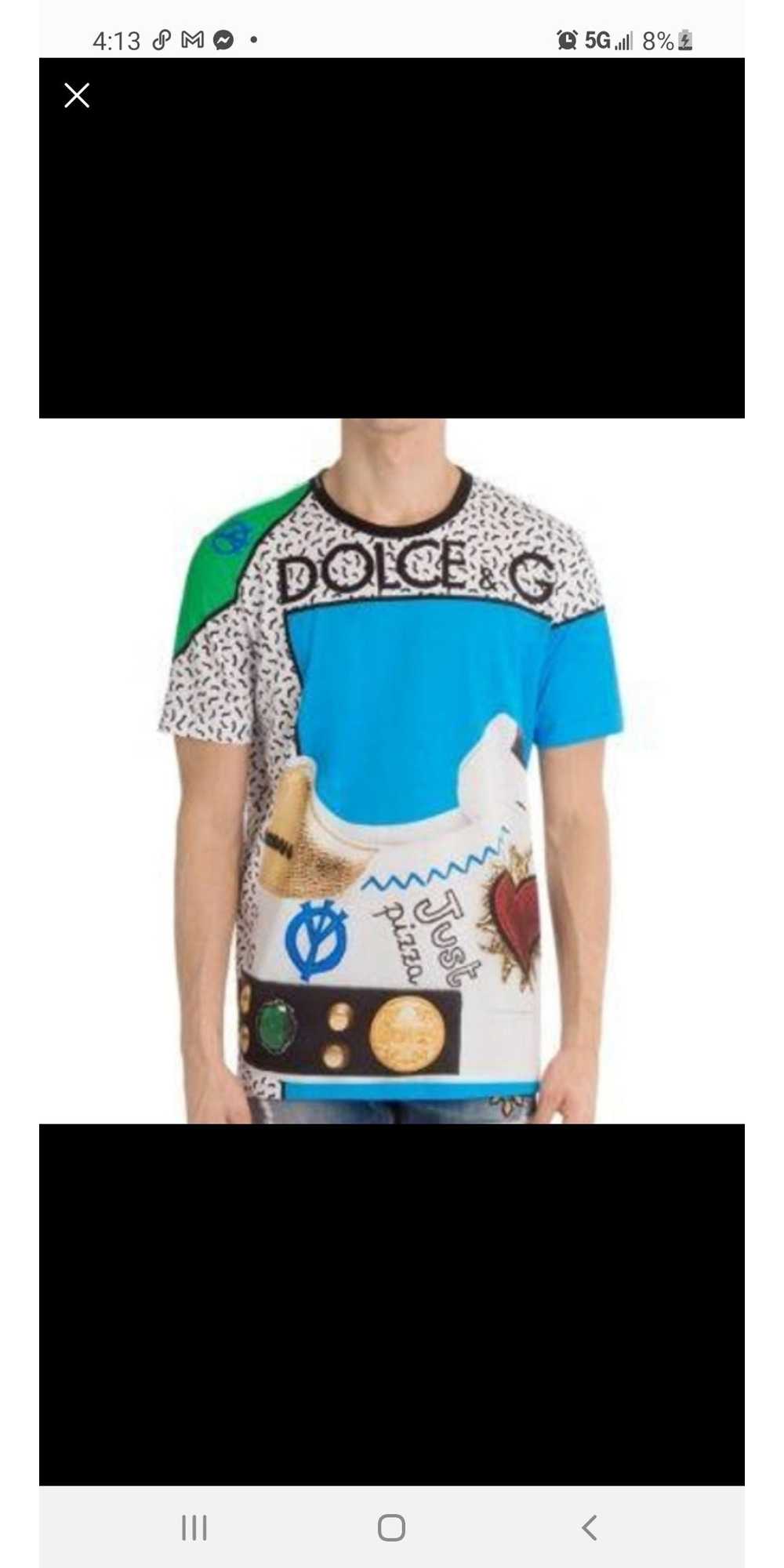 Dolce & Gabbana Just Pizza Tee Shirt in Light Blue - image 9