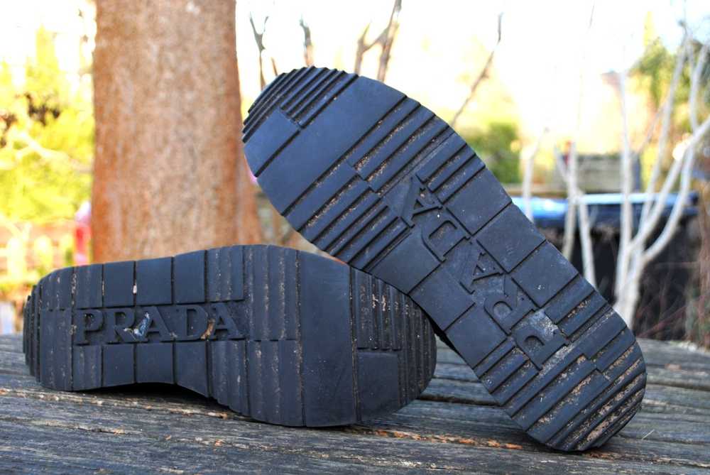 Prada Suede Leather Wingtip Platform Brogue Shoes - image 6