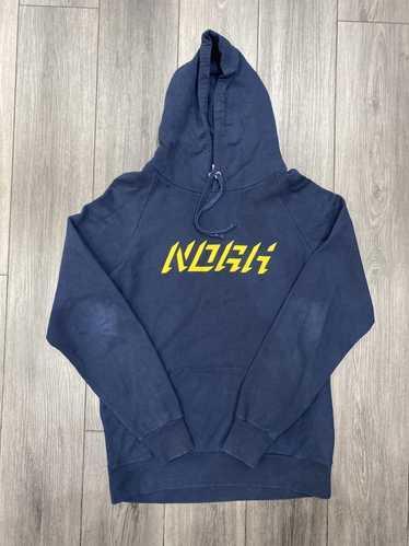 Noah Noah Blue Yellow Spellout Hoodie Size L - image 1