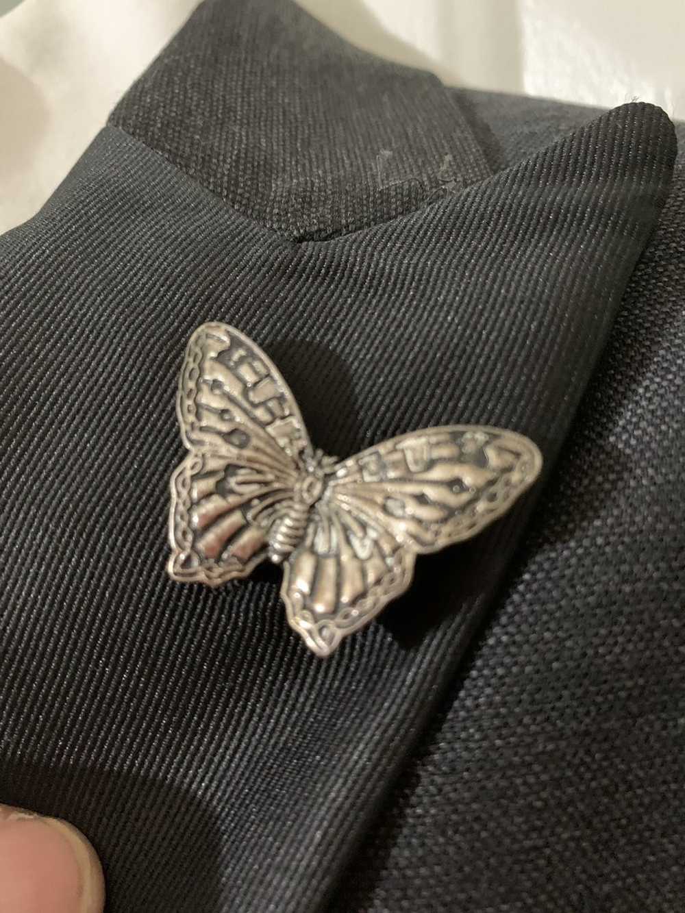 Vintage Silver tone Butterfly Lapel Pin - image 1